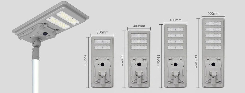 Size for All In One Integrated Solar Street Lights