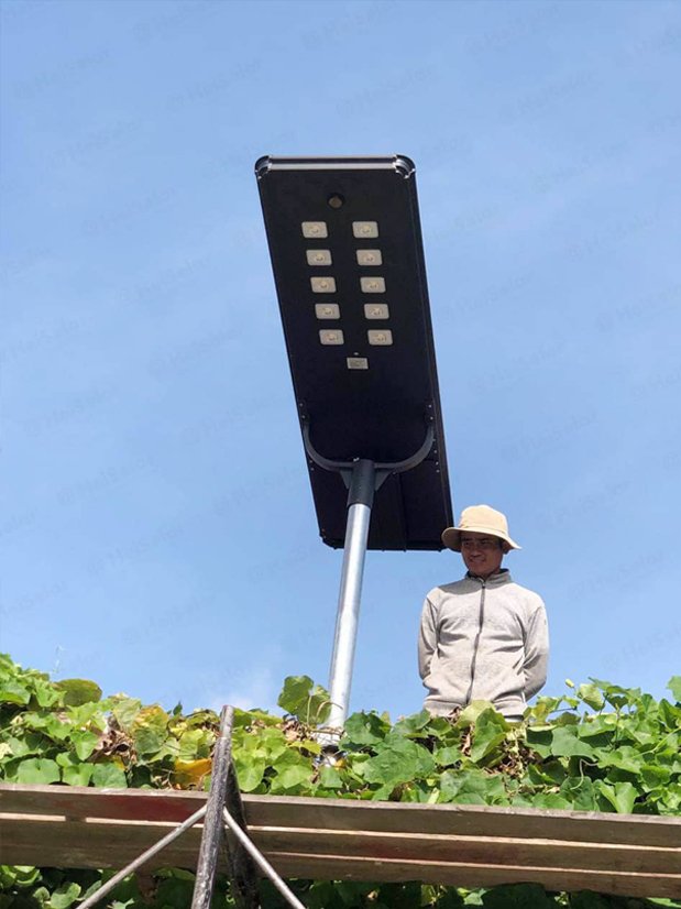Solar powered street lamp