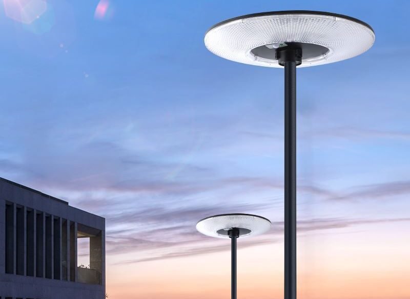 Lampe solaire ronde de jardin