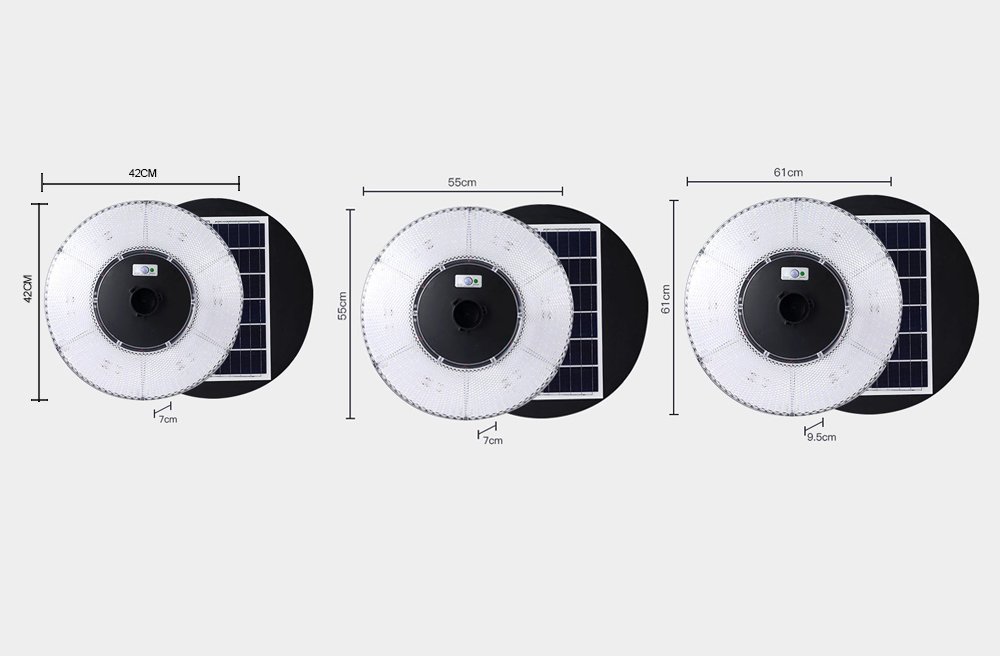 Round solar garden light size-1